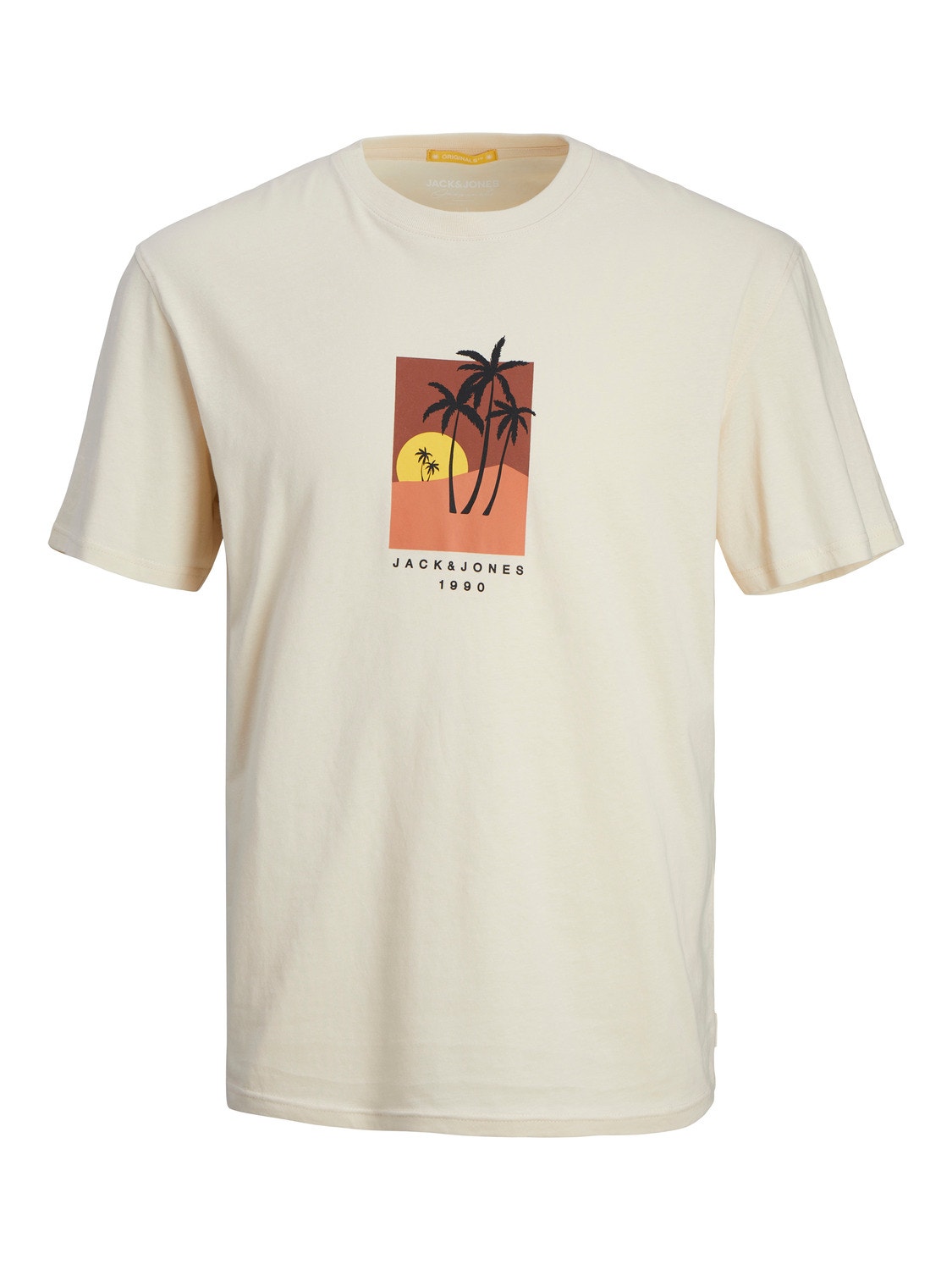 Jack & Jones Gedrukt Ronde hals T-shirt -Buttercream - 12255579