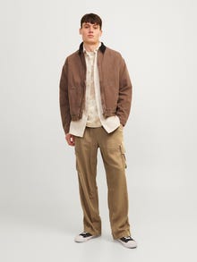 Jack & Jones Pantaloni cargo Wide Fit -Malt Ball - 12255603