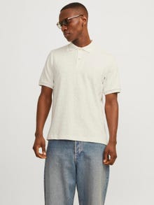 Jack & Jones Gładki Polo T-shirt -White Onyx - 12255616