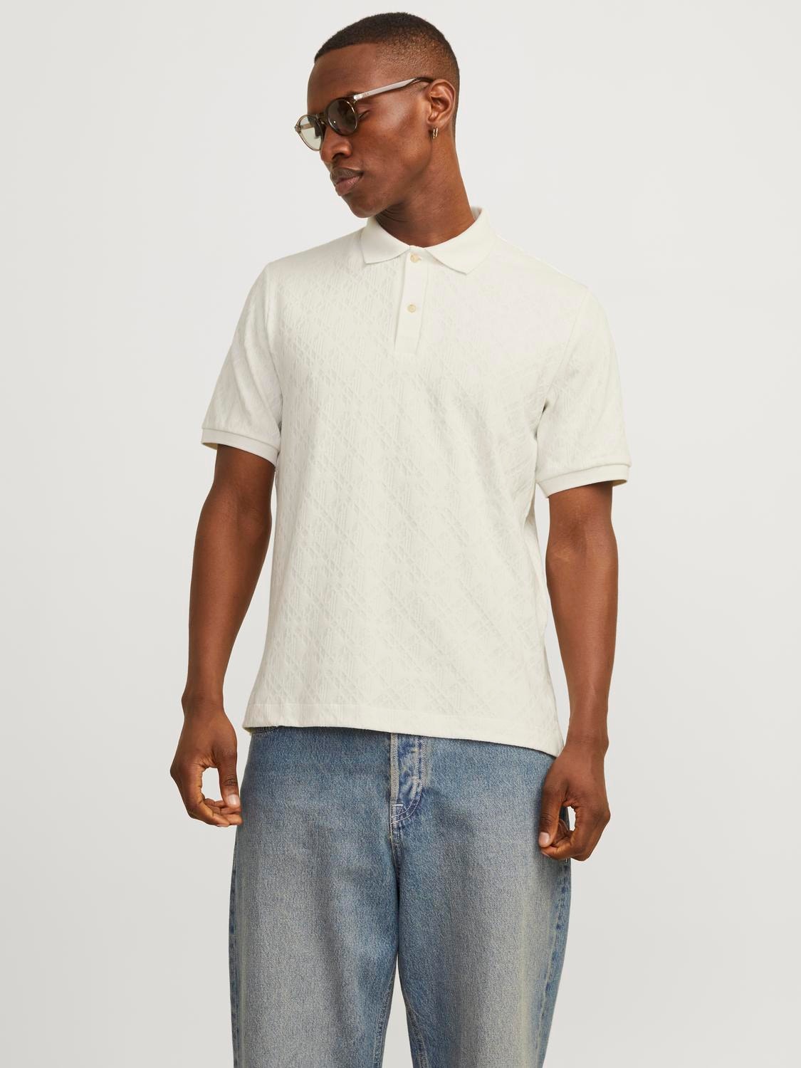 Jack & Jones Vanlig Polo T-skjorte -White Onyx - 12255616