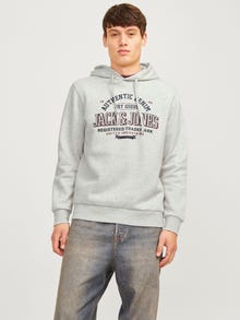 Jack & Jones Logo Kapuzenpullover -White Melange - 12255617