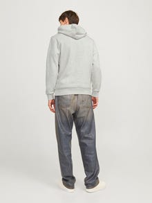 Jack & Jones Logo Hoodie -White Melange - 12255617