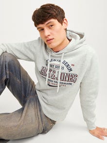 Jack & Jones Logo Kapuzenpullover -White Melange - 12255617