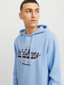 Jack & Jones Logo Hoodie -Chambray Blue - 12255617