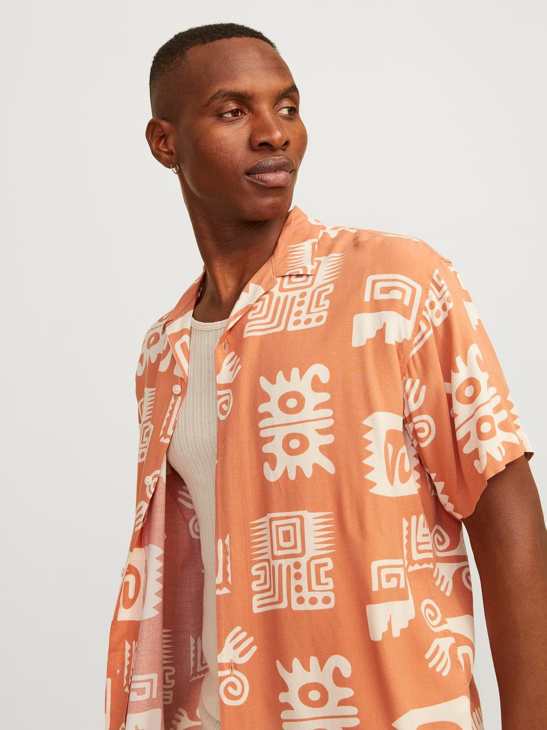 Jack & Jones Relaxed Fit Hawaii skjorte -Carnelian - 12255727