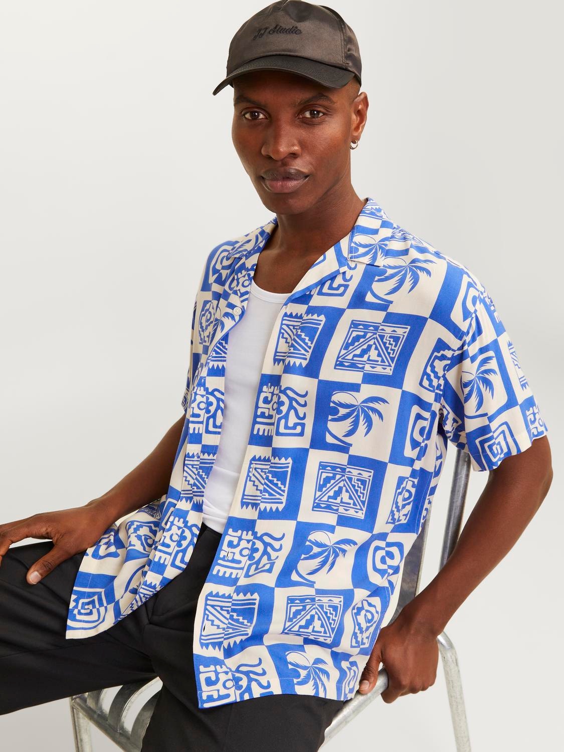 Jack & Jones Camisa estilo resort Relaxed Fit -Dazzling Blue - 12255727