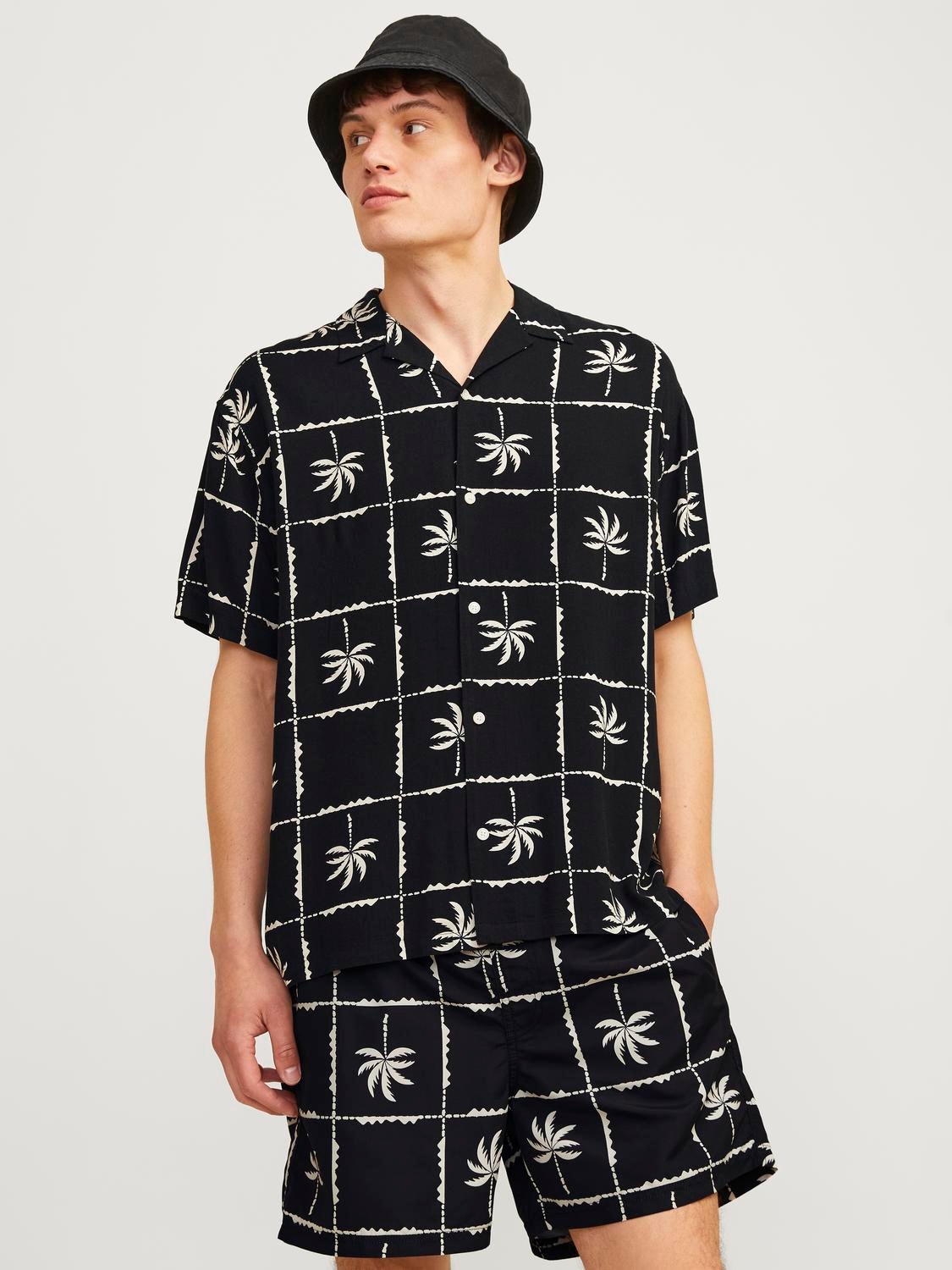 Jack & Jones Camisa estilo resort Relaxed Fit -Black - 12255727