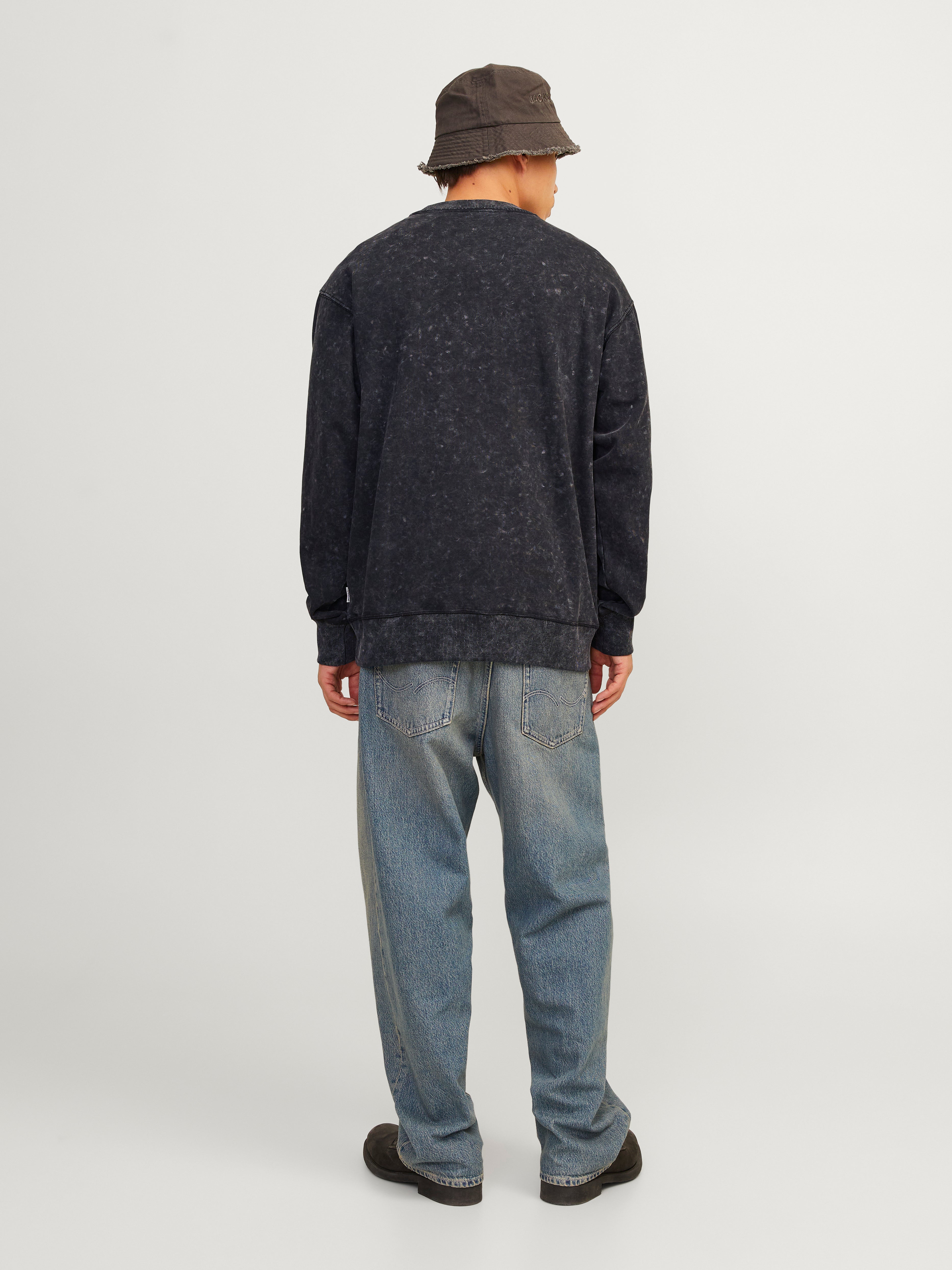 Jack & Jones Printed Crewn Neck Sweatshirt -Black - 12255739