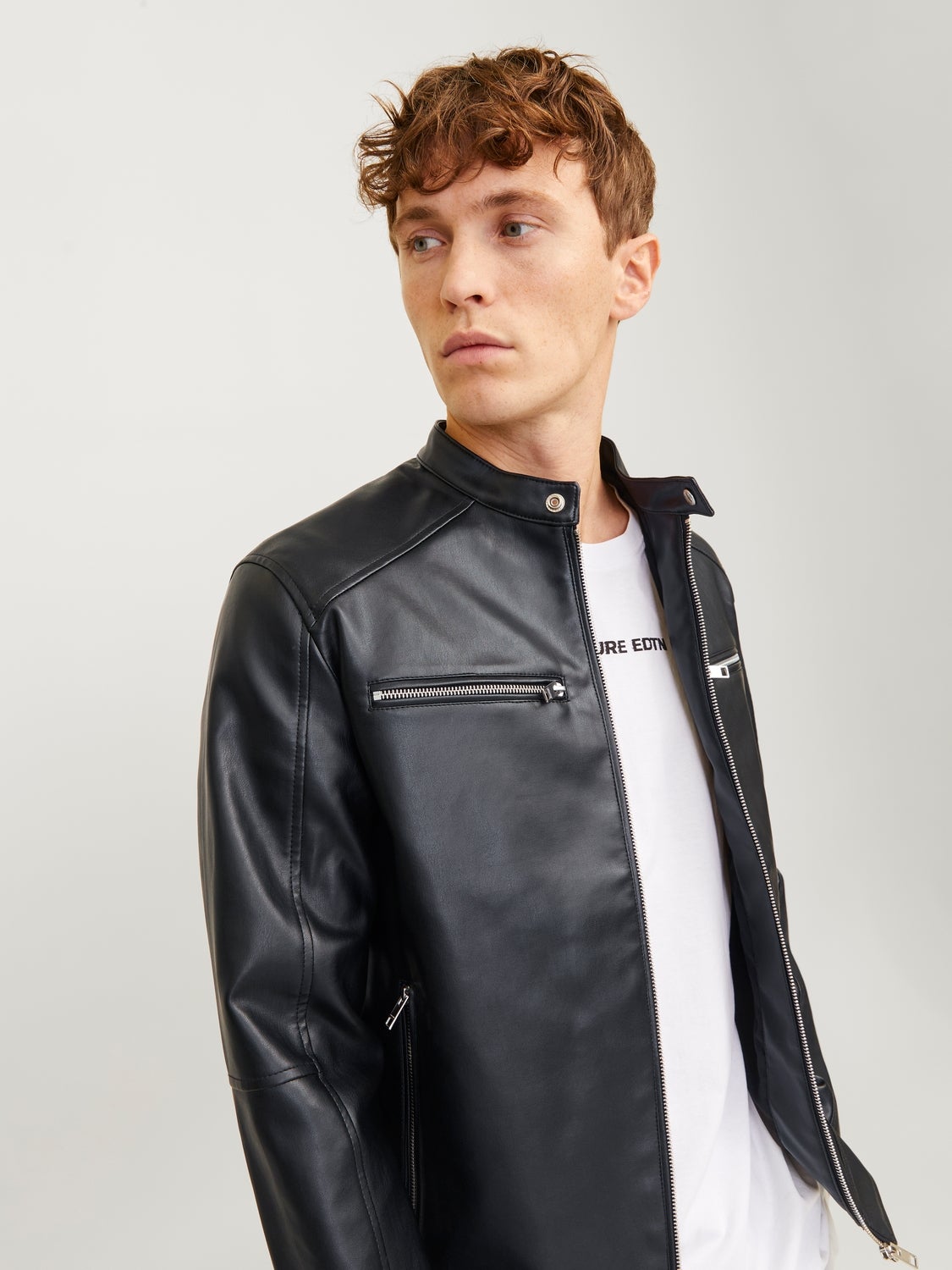 Jack & Jones Black Leather-Look Jacket | New Look