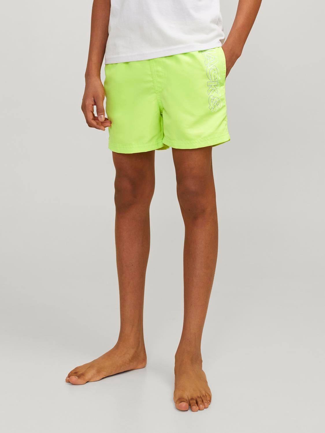 Jack & Jones Regular Fit Σορτς-μαγιό με κανονική εφαρμογή Μίνι -Wild Lime - 12256153