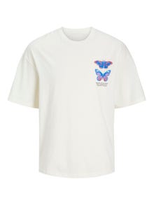 Jack & Jones Gedruckt Rundhals T-shirt -Egret - 12256200