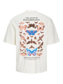 Jack & Jones Nadruk Okrągły dekolt T-shirt -Egret - 12256200