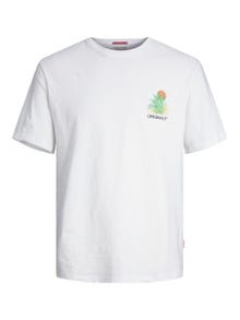 Jack & Jones Tryck Rundringning T-shirt -Bright White - 12256215
