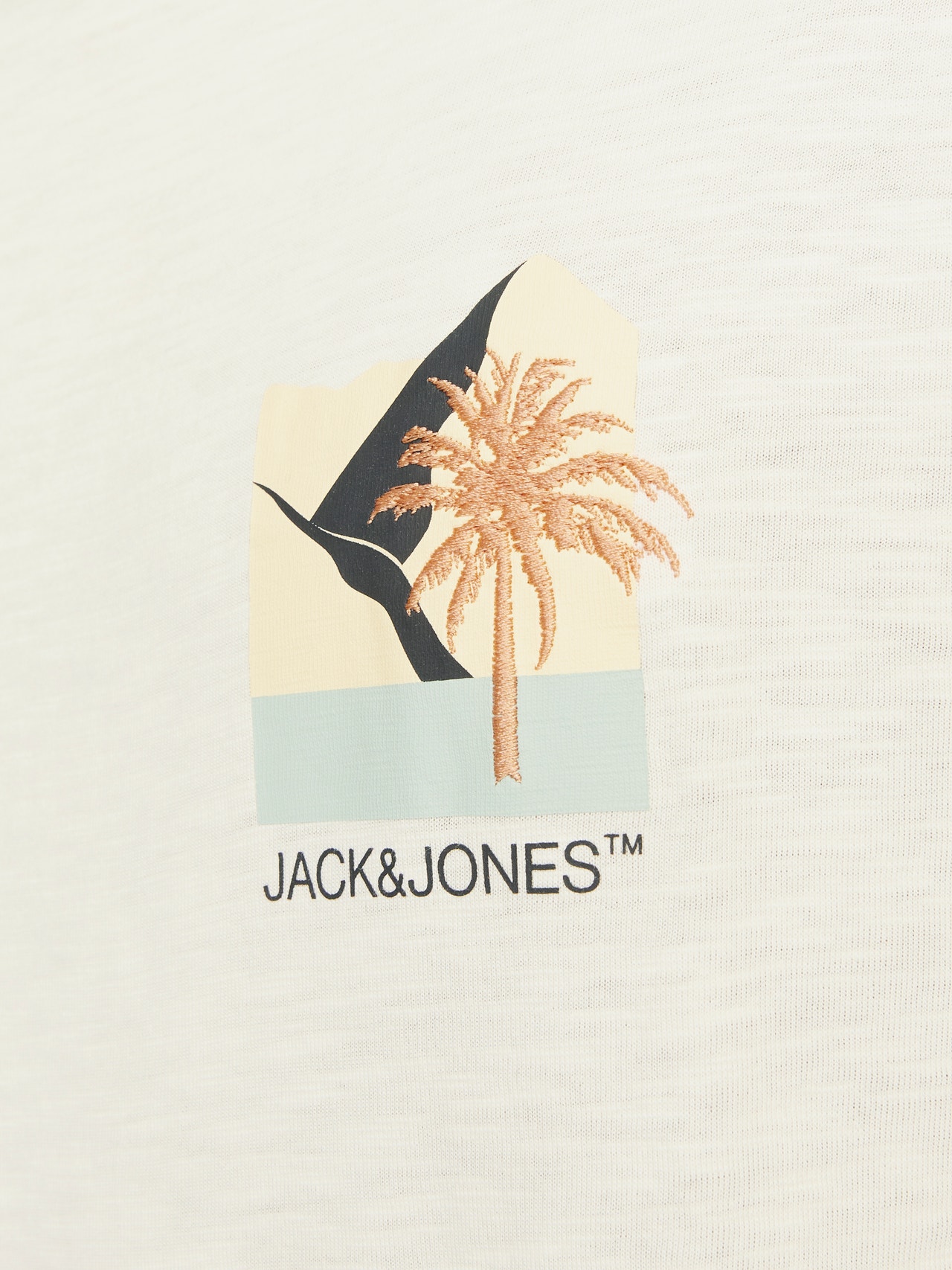 Jack & Jones Trükitud Ümmargune kaelus T-särk -Buttercream - 12256215