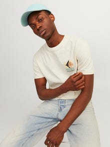 Jack & Jones Trükitud Ümmargune kaelus T-särk -Buttercream - 12256215