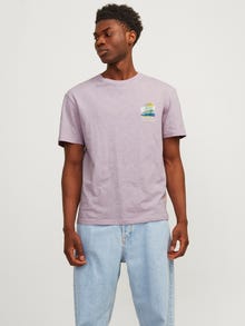 Jack & Jones Nadruk Okrągły dekolt T-shirt -Lavender Frost - 12256215