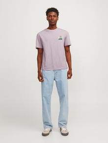 Jack & Jones Nyomott mintás Környak Trikó -Lavender Frost - 12256215