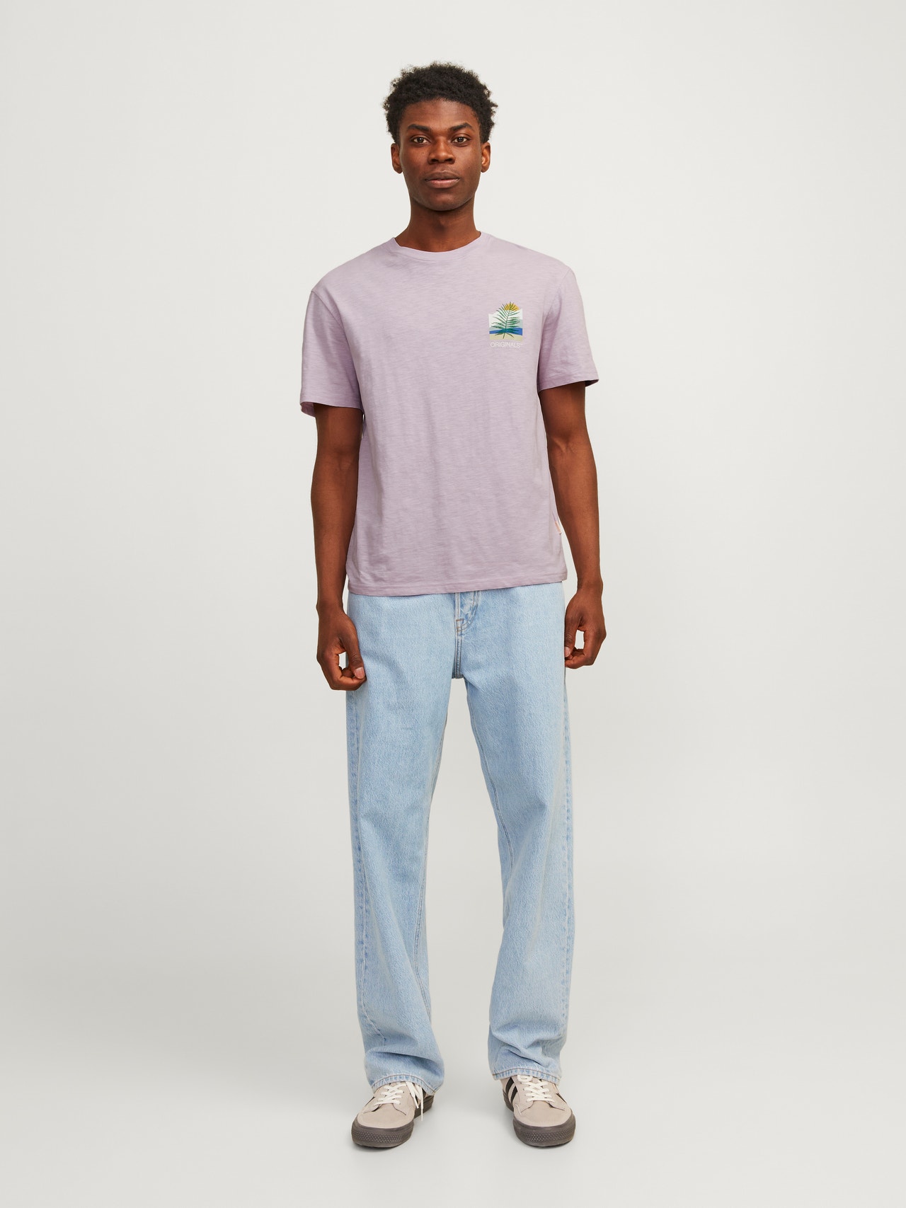 Jack & Jones Nyomott mintás Környak Trikó -Lavender Frost - 12256215