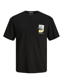 Jack & Jones Nadruk Okrągły dekolt T-shirt -Black - 12256215