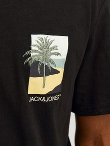 Jack & Jones Spausdintas raštas Apskritas kaklas Marškinėliai -Black - 12256215
