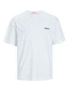 Jack & Jones Painettu Pyöreä pääntie T-paita -Bright White - 12256254