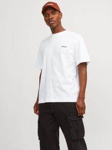 Jack & Jones Nadruk Okrągły dekolt T-shirt -Bright White - 12256254