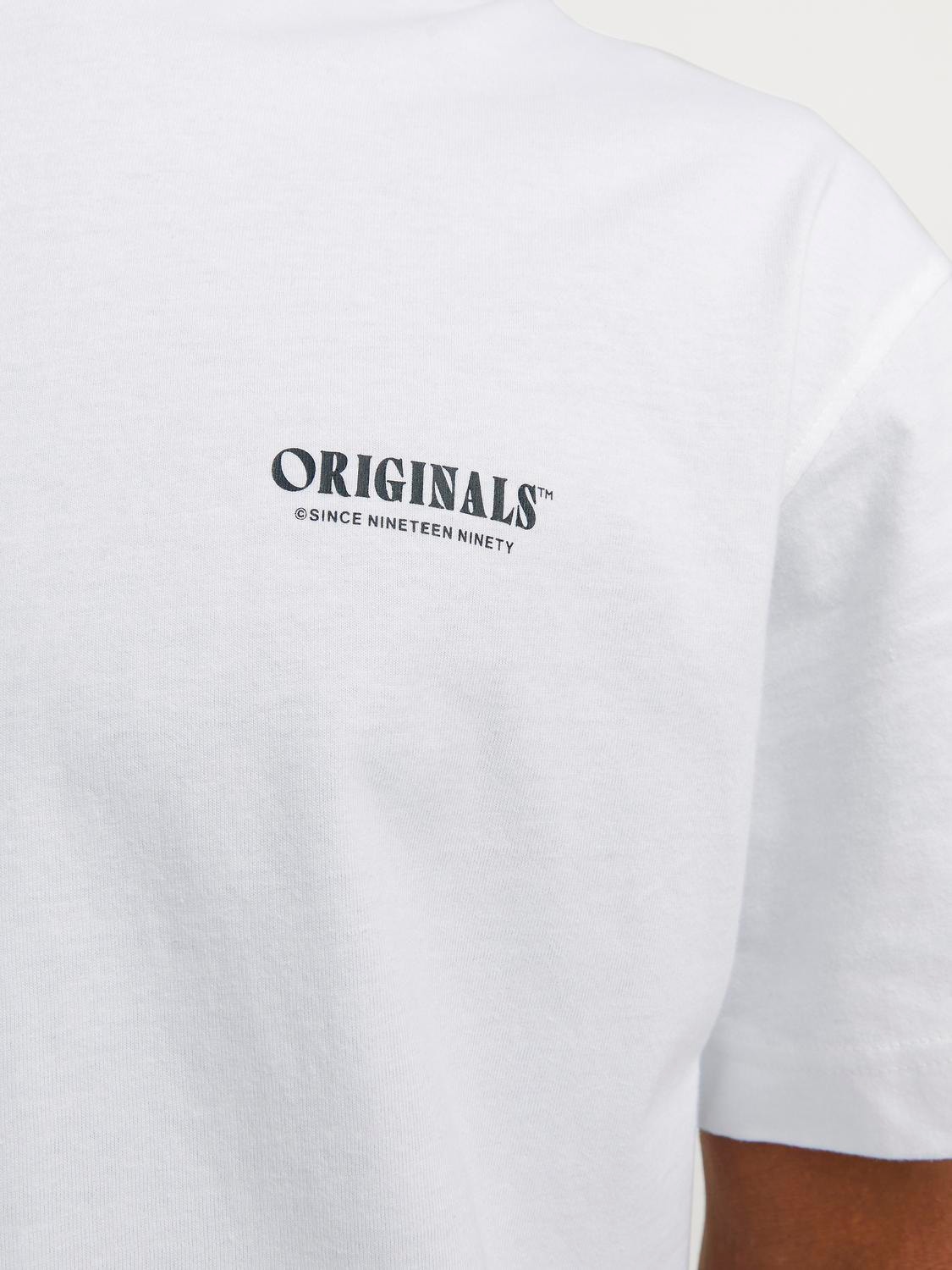 Jack & Jones Nadruk Okrągły dekolt T-shirt -Bright White - 12256254