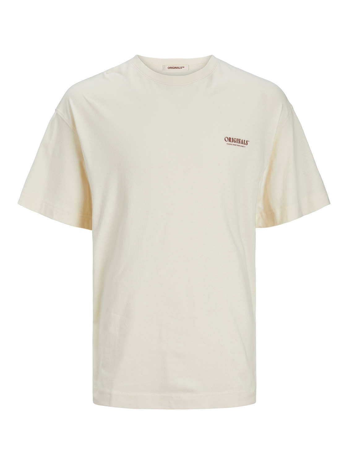 Jack & Jones Gedrukt Ronde hals T-shirt -Buttercream - 12256254