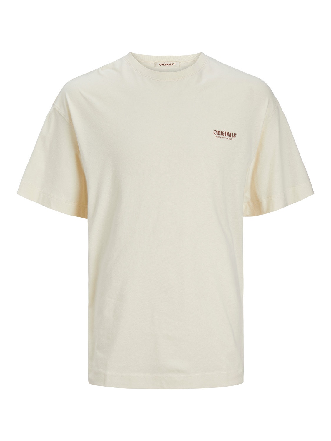 Jack & Jones Nyomott mintás Környak Trikó -Buttercream - 12256254