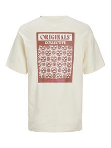 Jack & Jones T-shirt Estampar Decote Redondo -Buttercream - 12256254