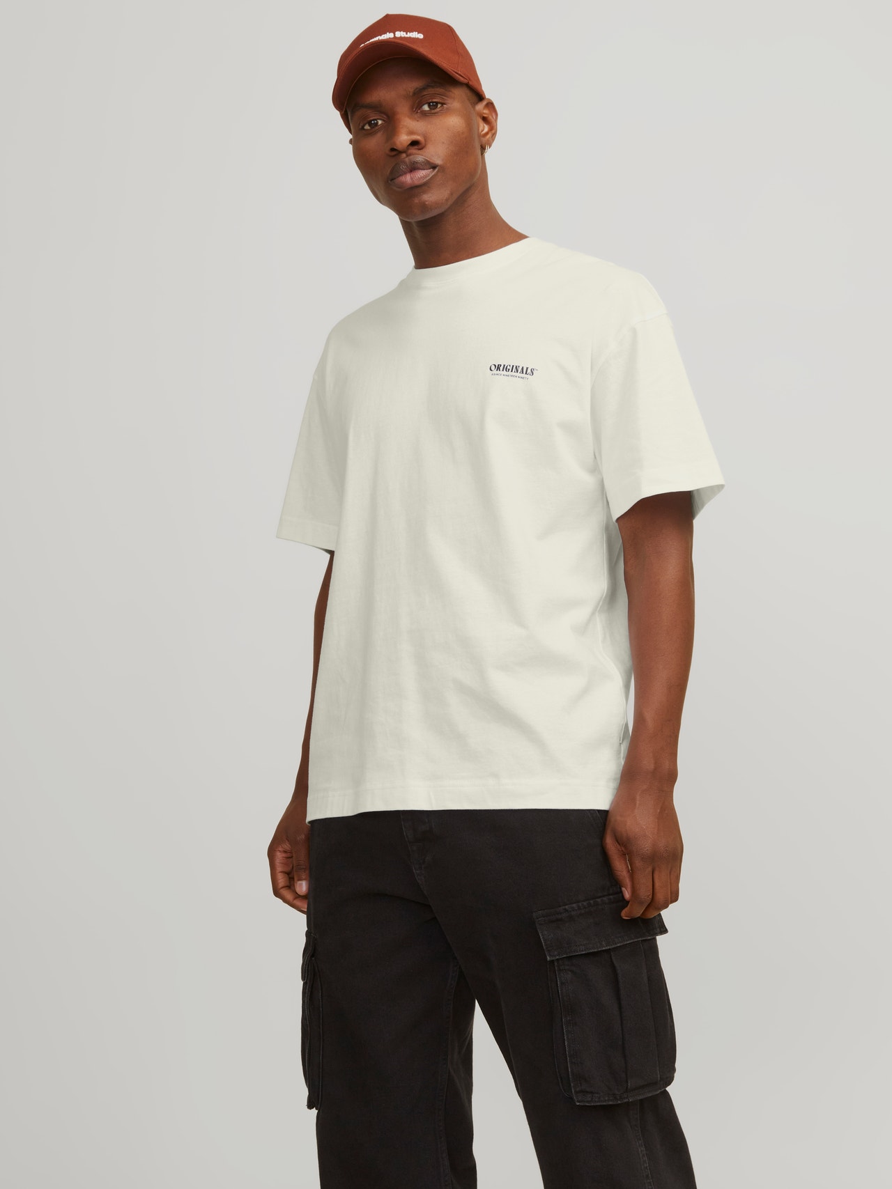 Jack & Jones Nyomott mintás Környak Trikó -Buttercream - 12256254