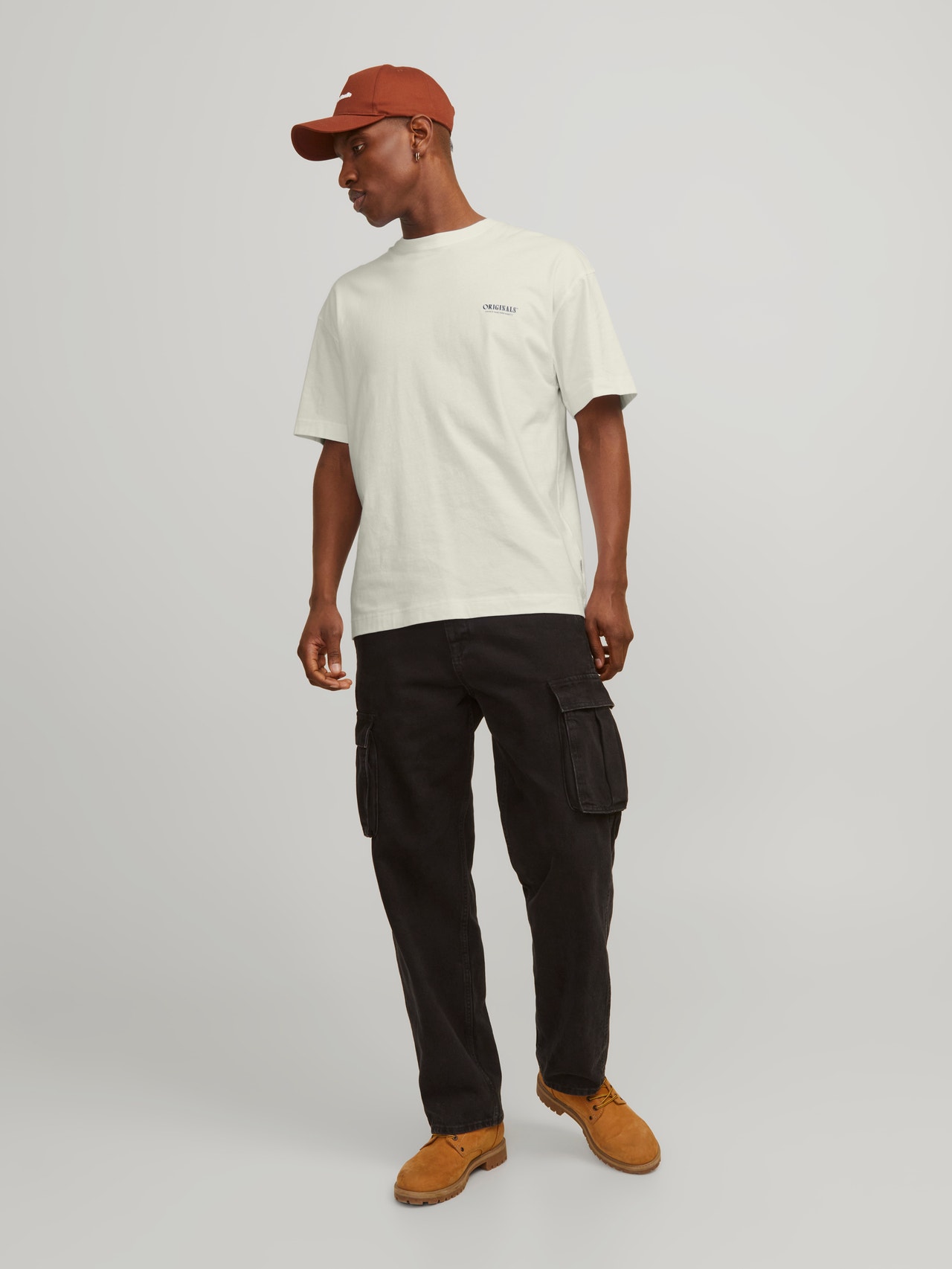 Jack & Jones Nyomott mintás Környak Trikó -Buttercream - 12256254