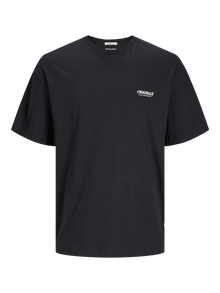 Jack & Jones Printed Crew neck T-shirt -Black - 12256254