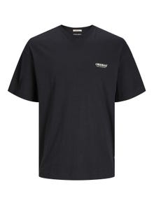 Jack & Jones Nyomott mintás Környak Trikó -Black - 12256254