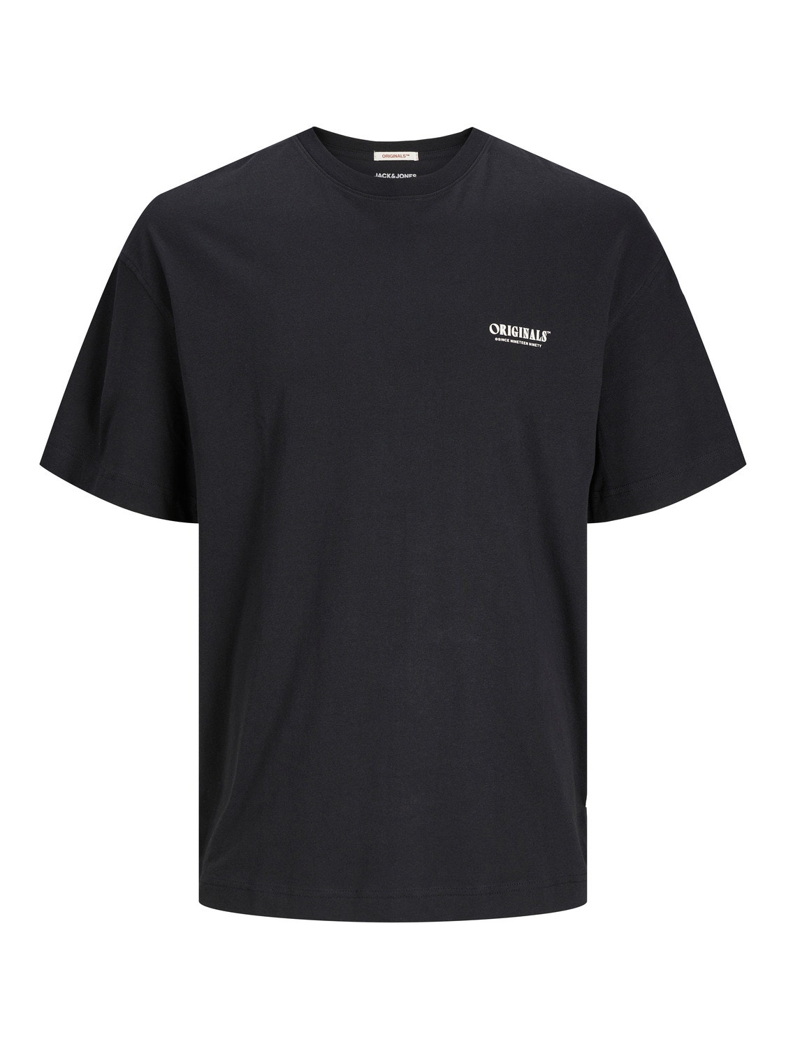 Jack & Jones Nyomott mintás Környak Trikó -Black - 12256254