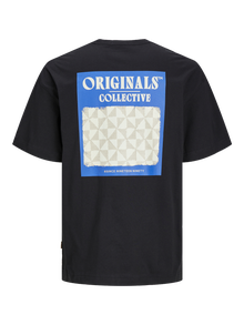 Jack & Jones Printed Crew neck T-shirt -Black - 12256254
