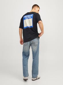 Jack & Jones Nyomott mintás Környak Trikó -Black - 12256254