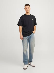 Jack & Jones Printed Crew neck T-shirt -Black - 12256254