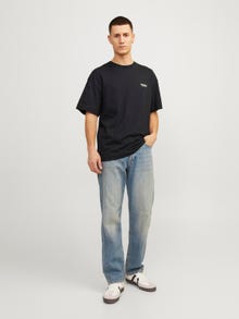 Jack & Jones Nyomott mintás Környak Trikó -Black - 12256254