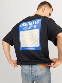 Jack & Jones Printed Crew neck T-shirt -Black - 12256254