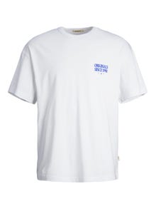 Jack & Jones Gedrukt Ronde hals T-shirt -Bright White - 12256258
