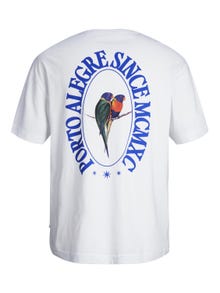 Jack & Jones Printed Crew neck T-shirt -Bright White - 12256258