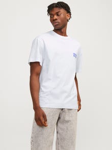 Jack & Jones Nadruk Okrągły dekolt T-shirt -Bright White - 12256258