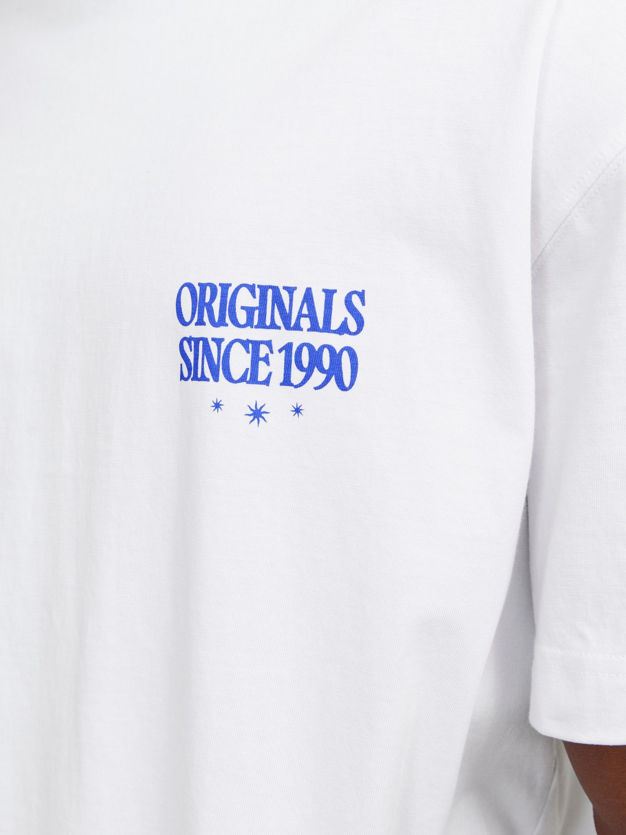 Jack & Jones Spausdintas raštas Apskritas kaklas Marškinėliai -Bright White - 12256258