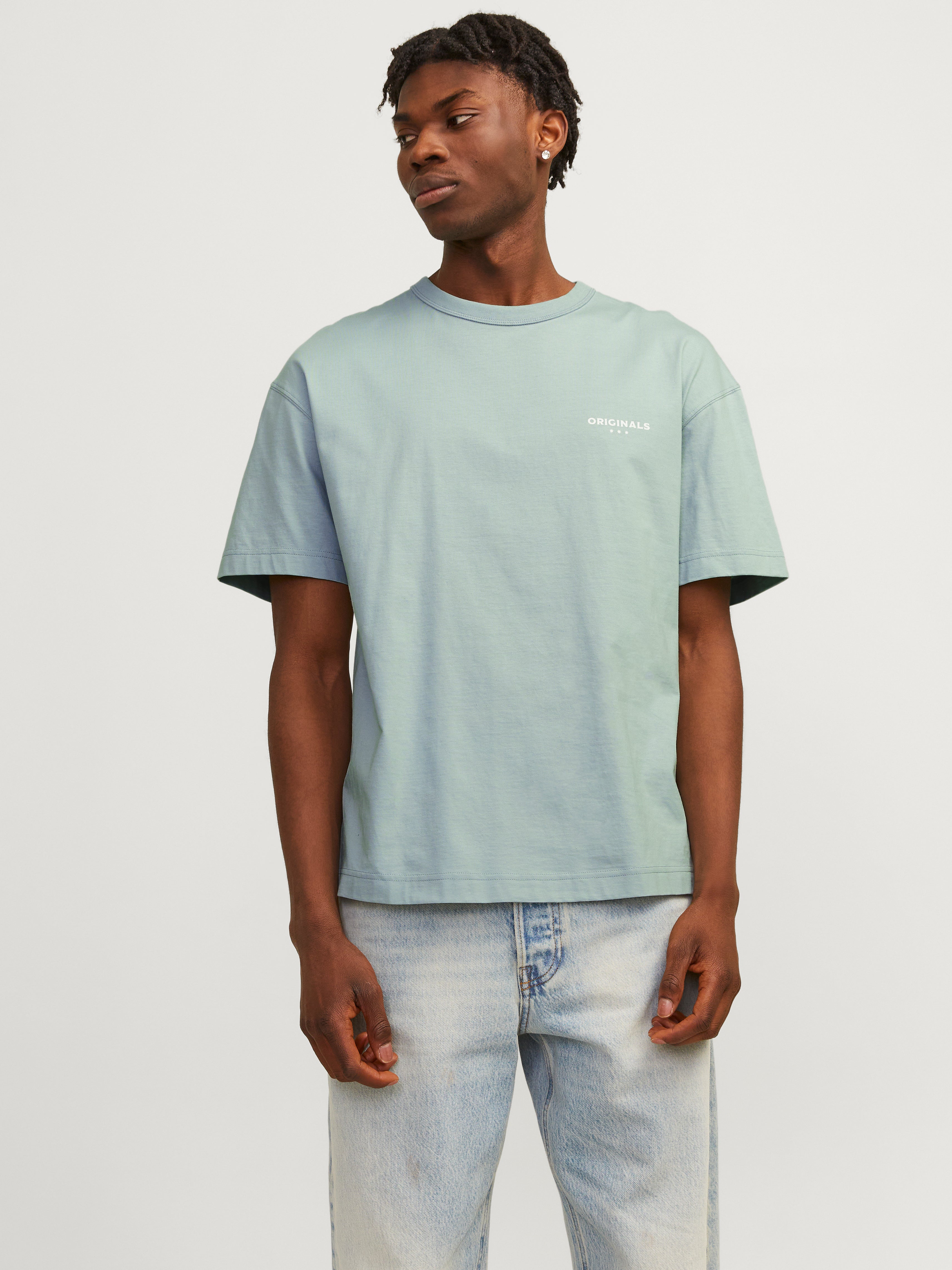 Gedruckt Rundhals T-shirt | Mittelblau | Jack & Jones®