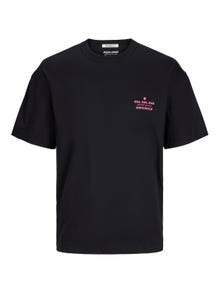 Jack & Jones Nadruk Okrągły dekolt T-shirt -Black - 12256258
