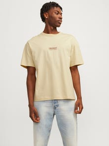 Jack & Jones Tryck T-shirt -Italian Straw - 12256258