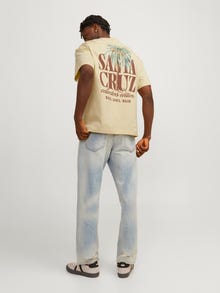 Jack & Jones Trykk O-hals T-skjorte -Italian Straw - 12256258