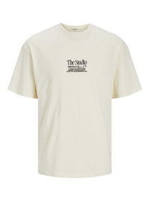 Jack & Jones Printet Crew neck T-shirt -Buttercream - 12256289