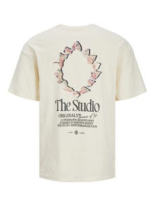 Jack & Jones Trükitud Ümmargune kaelus T-särk -Buttercream - 12256289